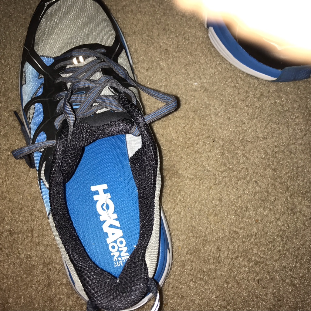 Hoka One One Blue And Black Athletic Shoes With Breathable Mesh